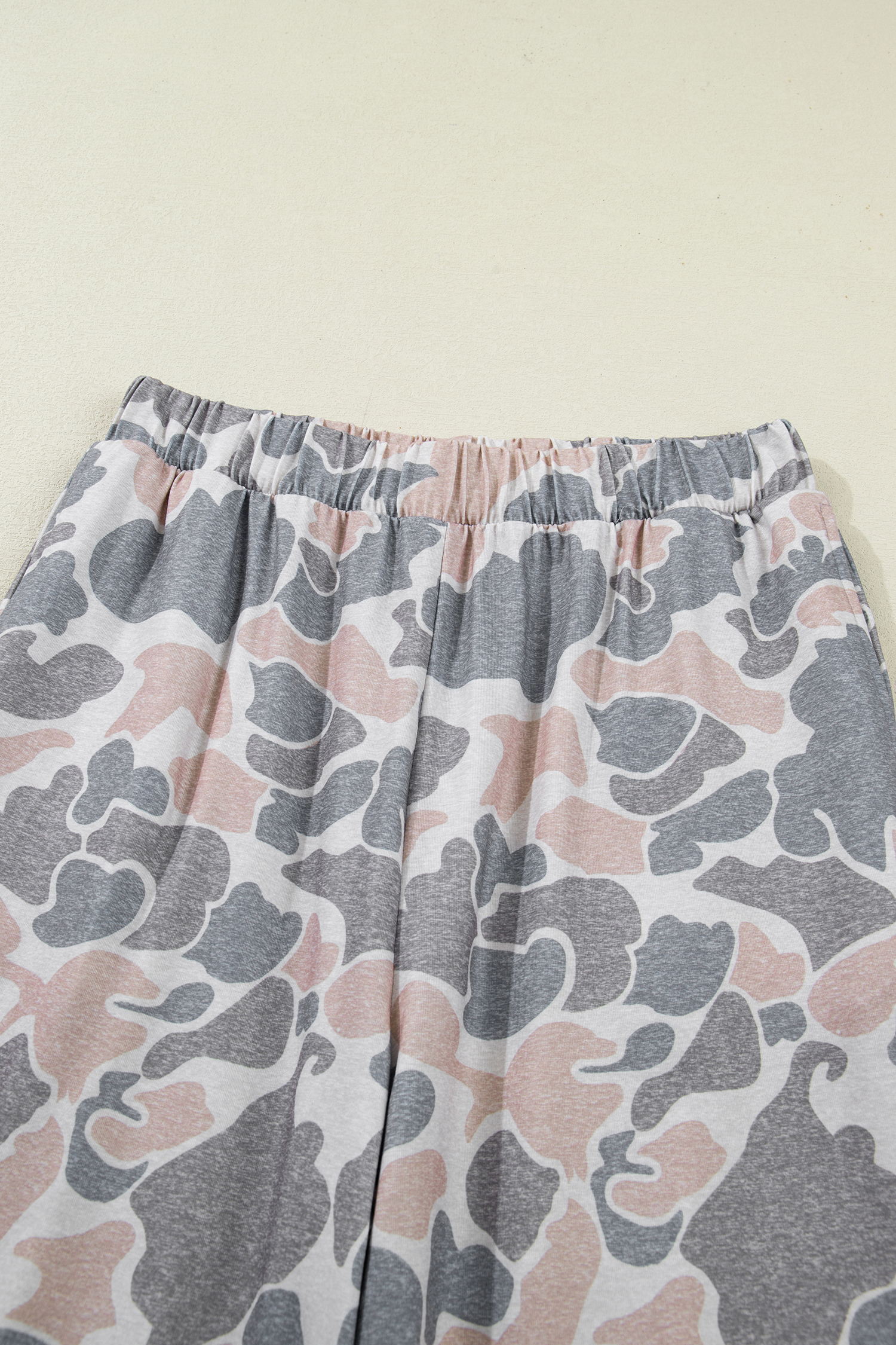 Multicolour Camouflage Short Sleeve Top and High Waist Wide Leg Pants Set - Image 8