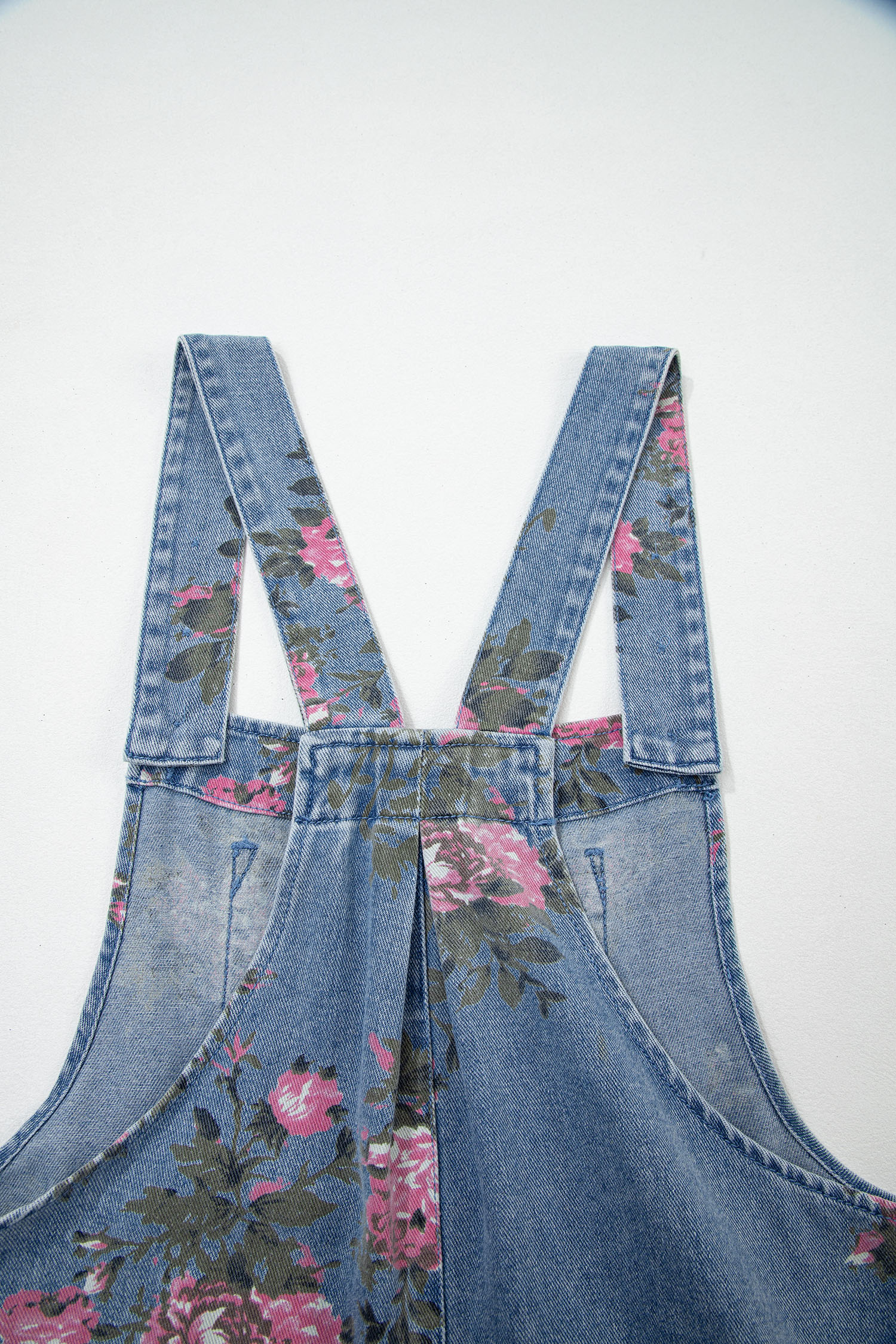 Myosotis Floral Print Denim Shortalls - Image 11