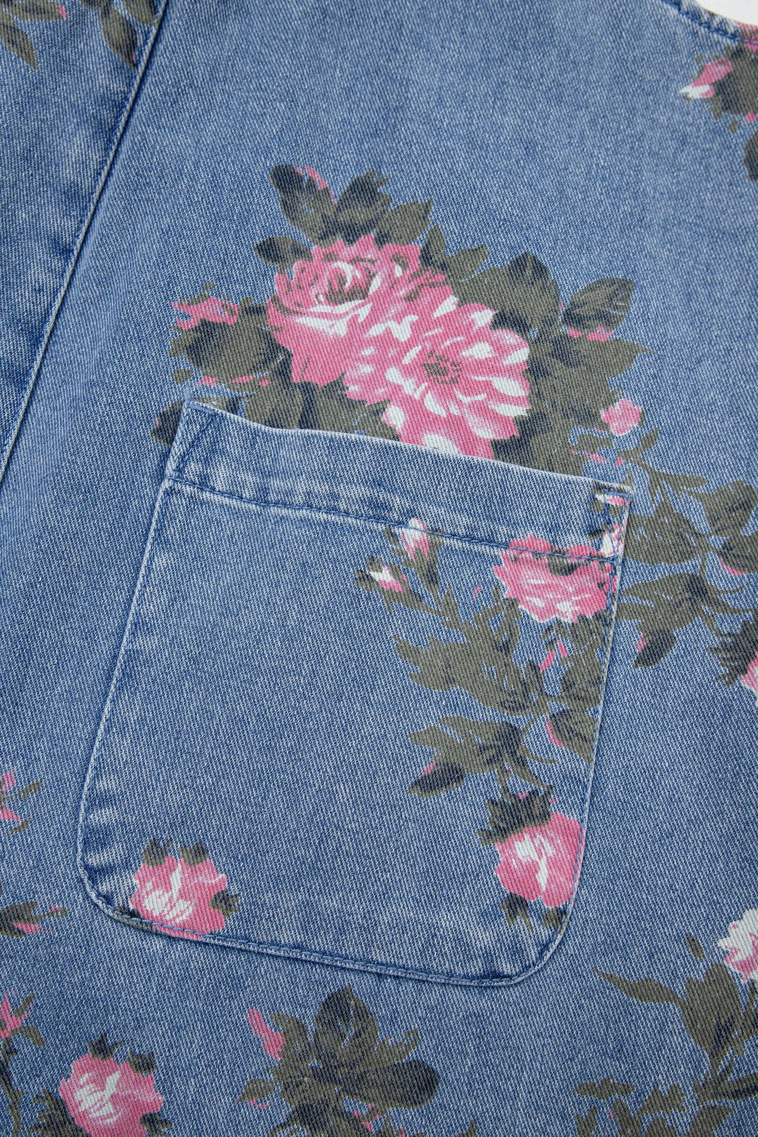 Myosotis Floral Print Denim Shortalls - Image 12