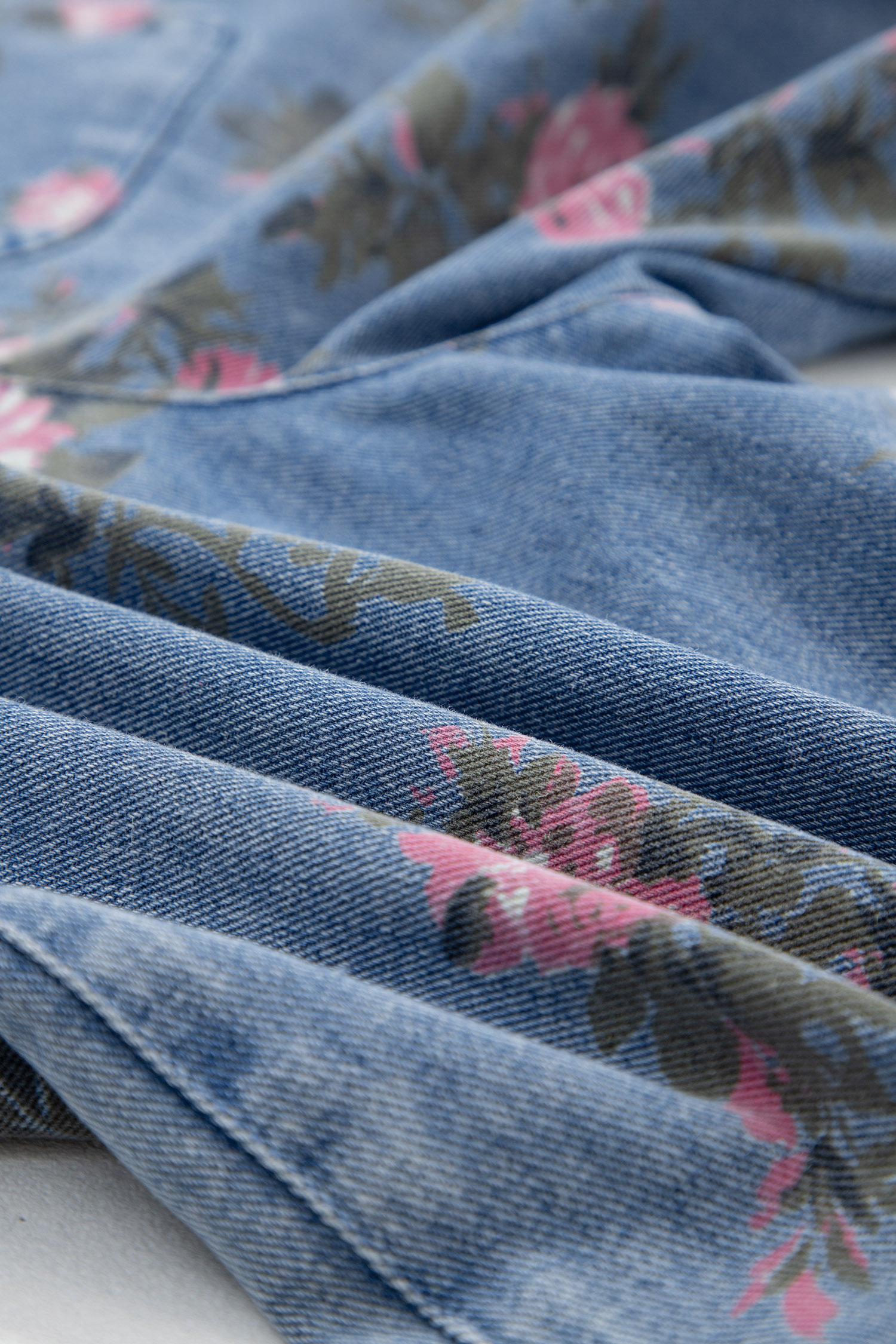 Myosotis Floral Print Denim Shortalls - Image 13