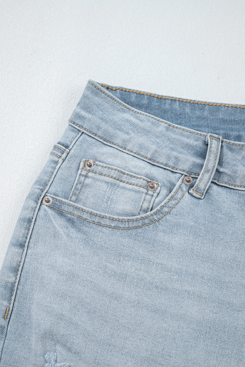 Beau Blue Mid Rise Ankle-Length Distressed Skinny Jeans - Imagen 8