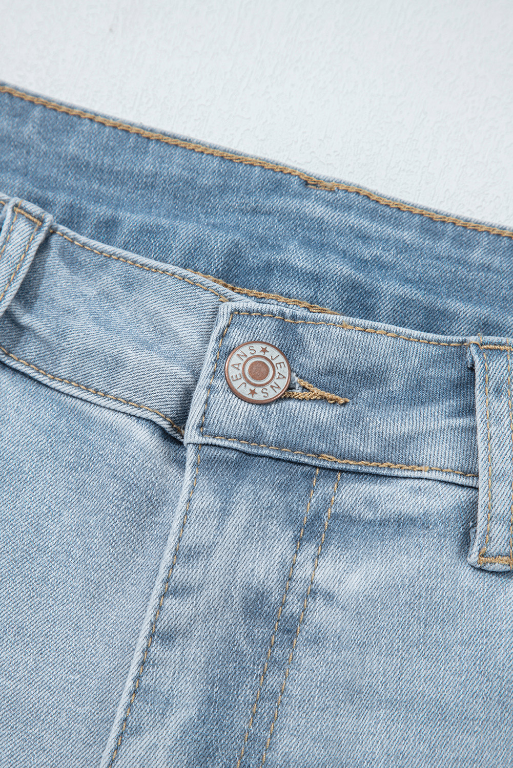 Beau Blue Mid Rise Ankle-Length Distressed Skinny Jeans - Imagen 5