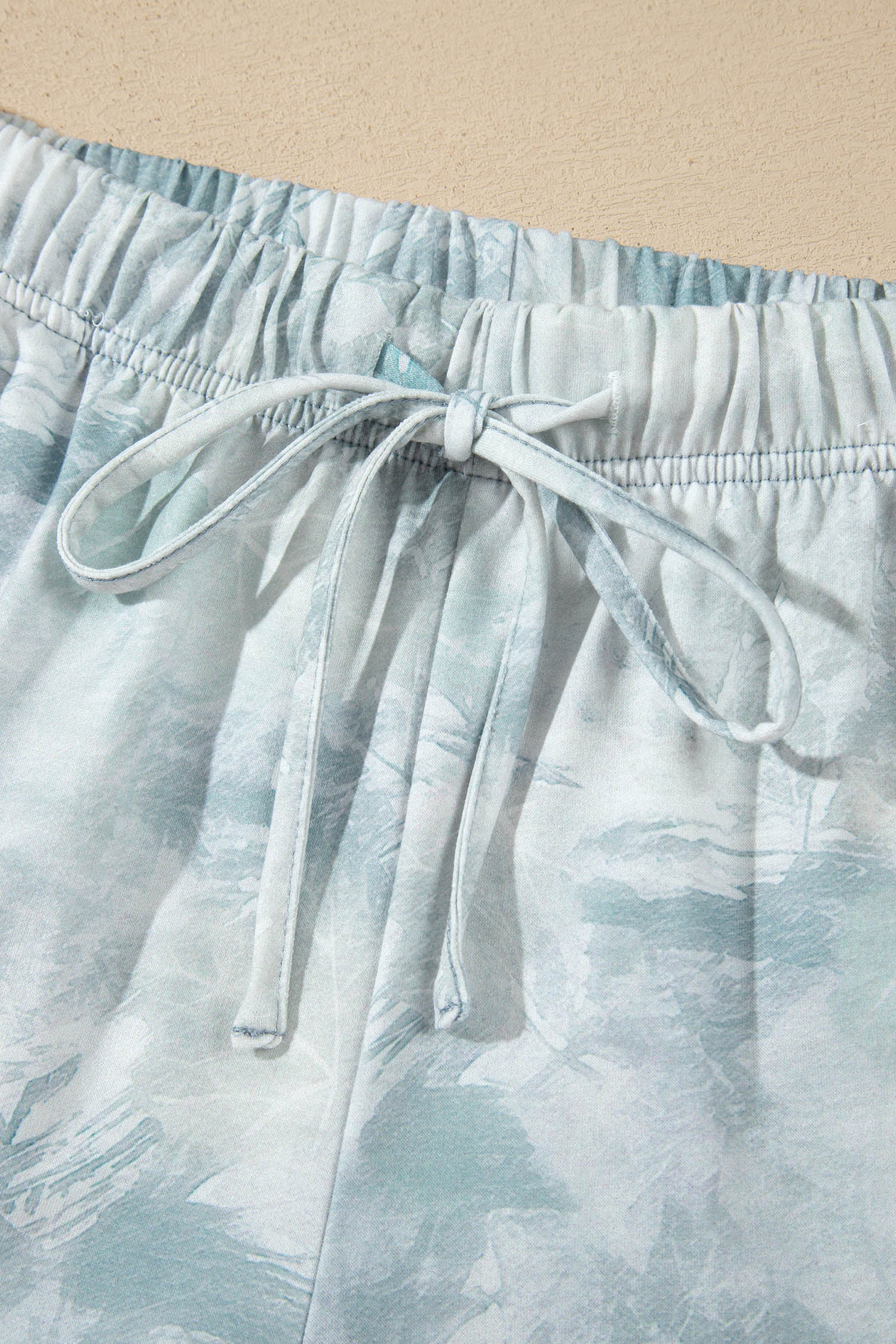 Green Casual Camouflage Short Sleeve Elastic Waist 2pcs Set - Image 7