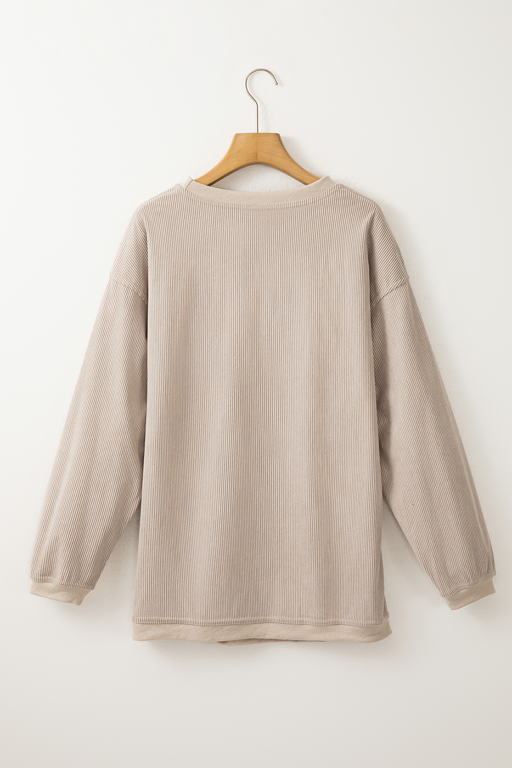 Smoke Gray Twisted Rib Texture game day Rugby Embroidered Baggy Sweatshirt - Image 7
