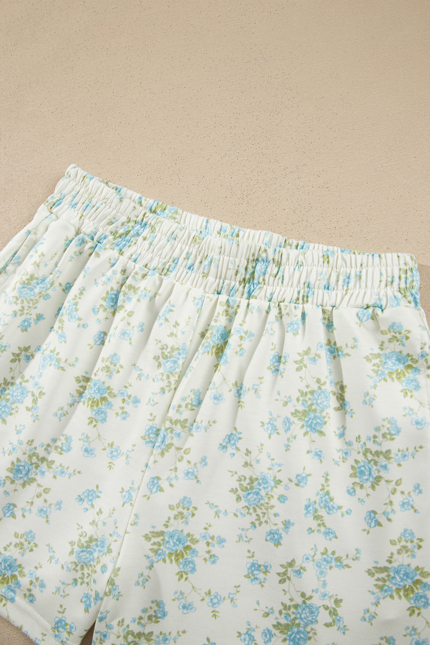 Pink Floral Print Short Sleeve Elastic Waist Pocket Two Piece Set - Imagen 11