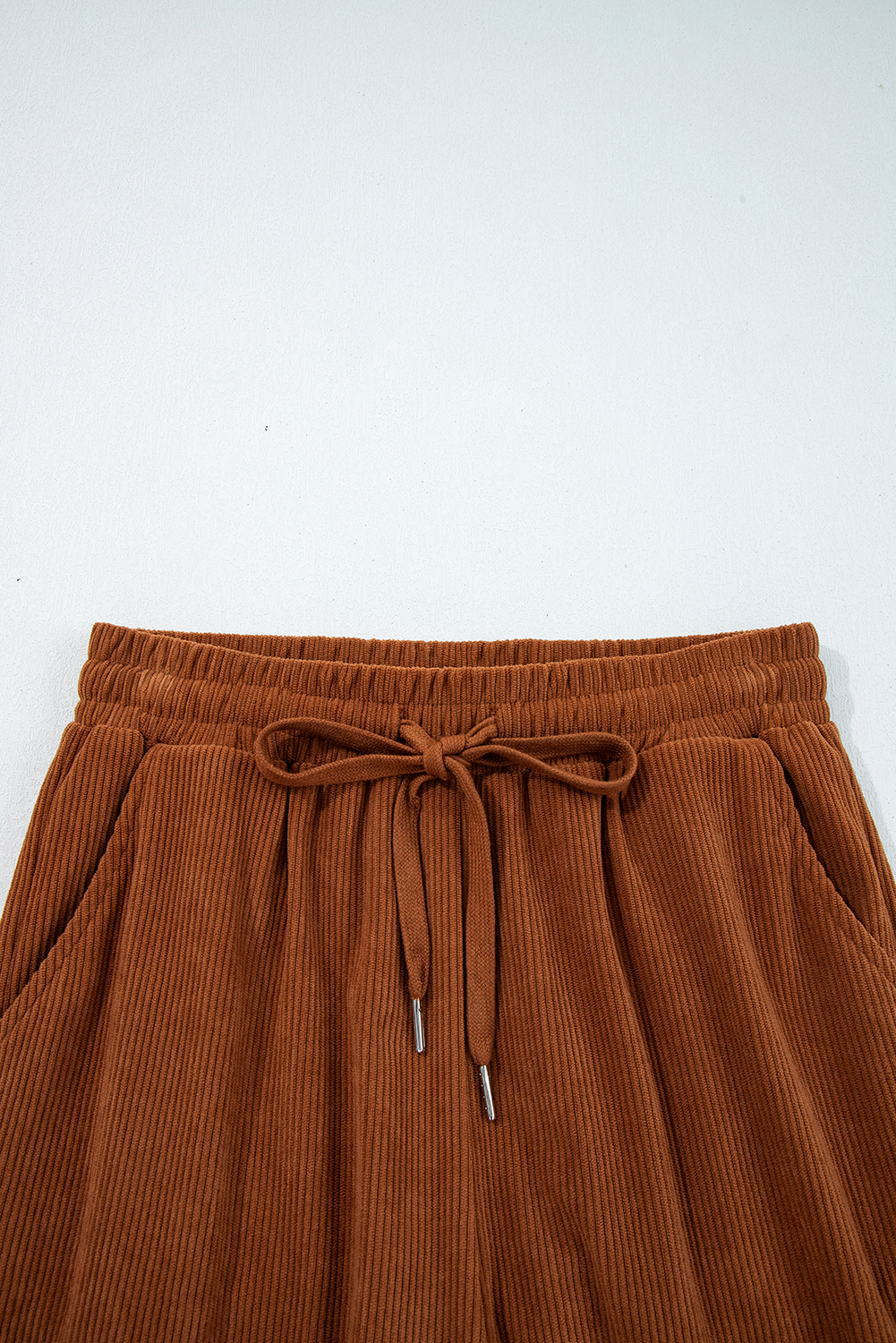 Dearlove Chestnut Drawstring Elastic Waist Casual Corduroy Pants - Image 8