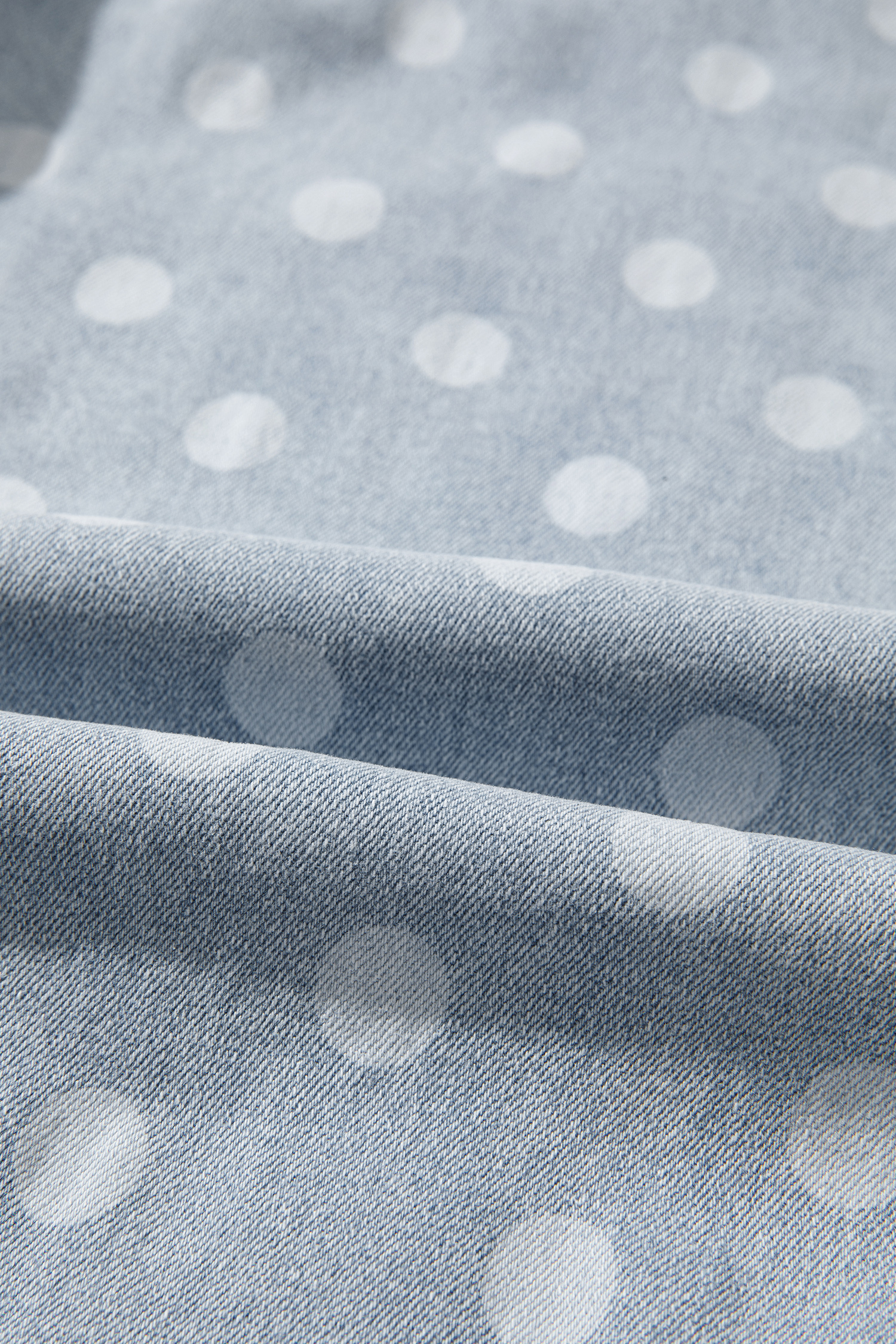 Sky Blue Polka Dot Casual Slim Fit Jeans - Image 9