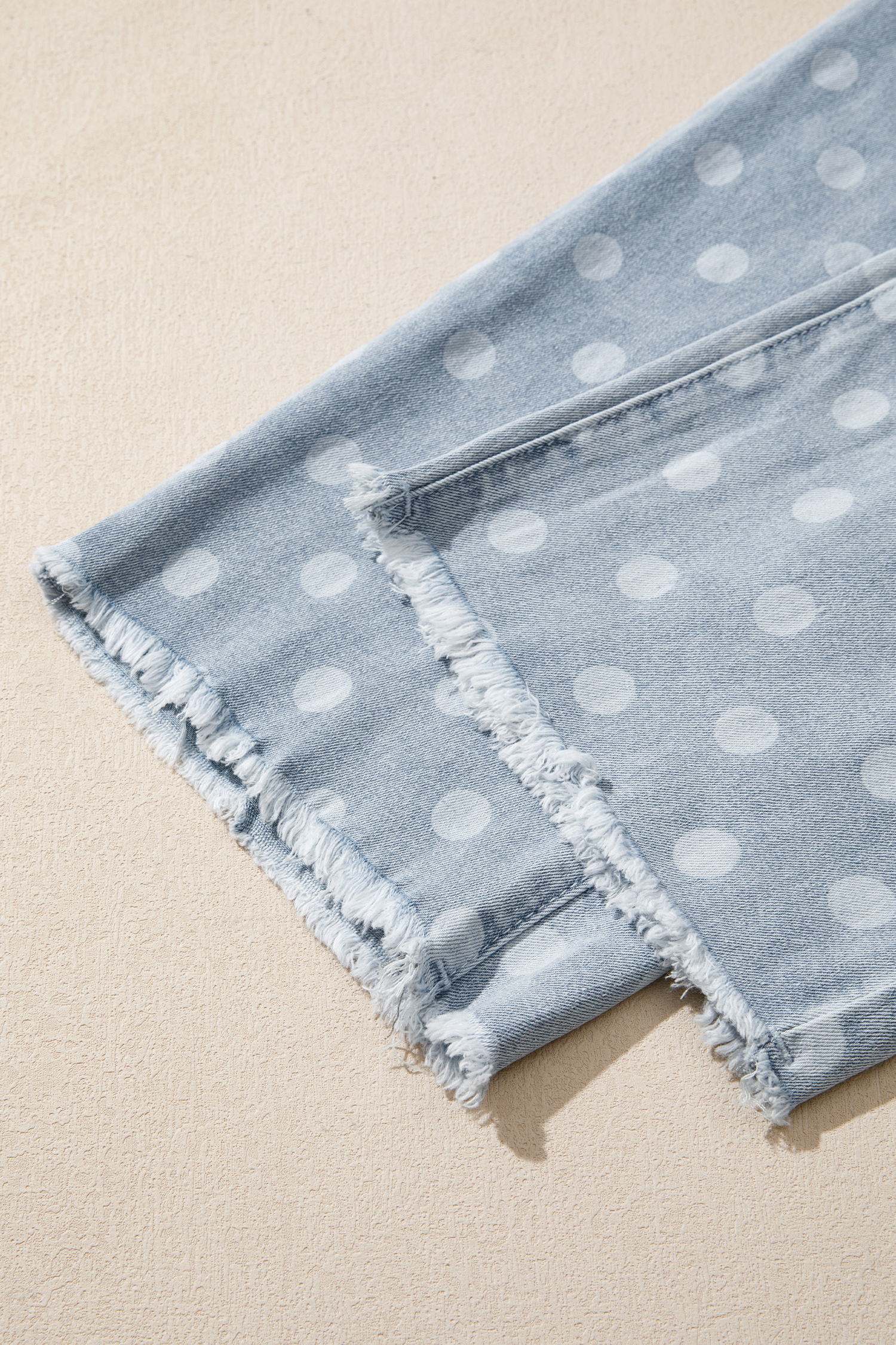 Sky Blue Polka Dot Casual Slim Fit Jeans - Image 8
