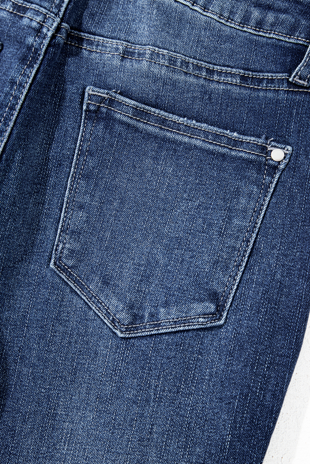 Sail Blue Mineral Wash Raw Hem High Waist Flared Jeans - Image 6