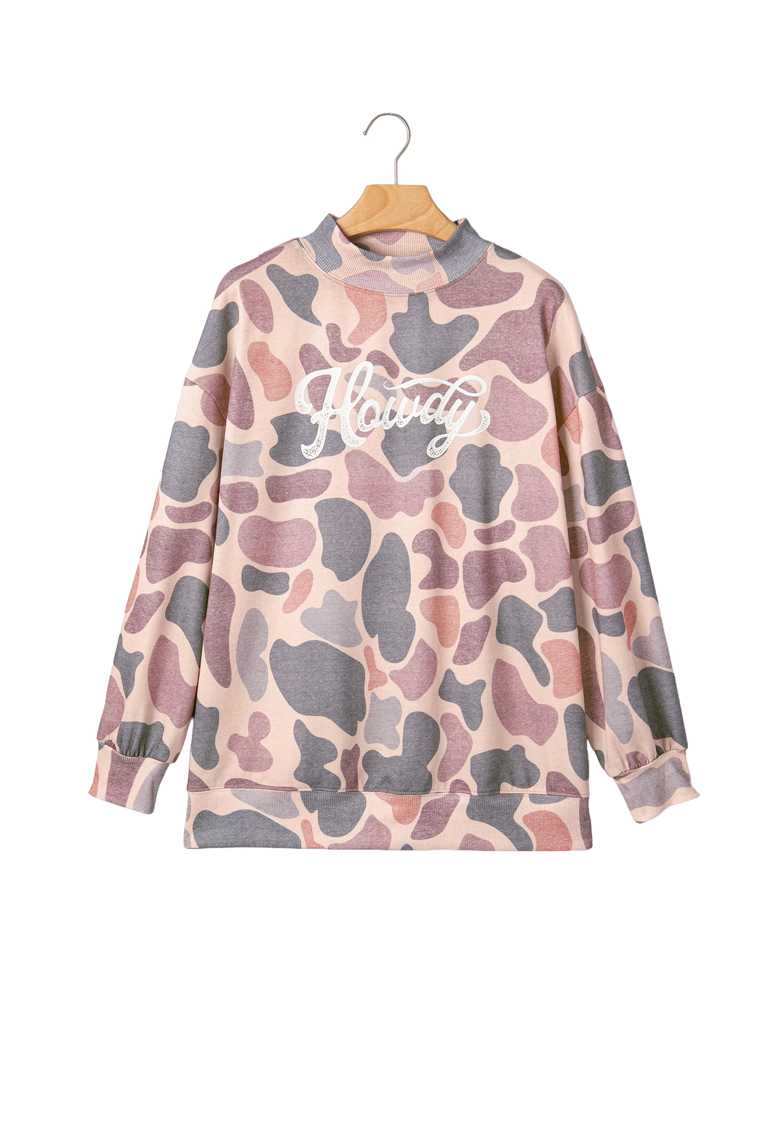 Multicolour Camo Print Howdy Western Style Baggy Pullover Sweatshirt - Image 12