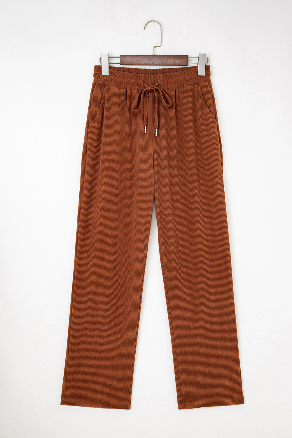 Dearlove Chestnut Drawstring Elastic Waist Casual Corduroy Pants - Image 2