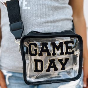 Black Clear PVC GAME DAY Summer Fashion Single Shoulder Bag