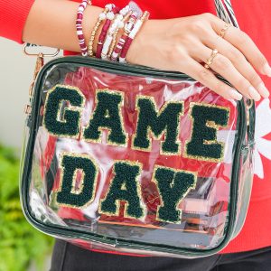 Blackish Green Game Day Clear PVC PU Material 23x15cm Single Shoulder Bag