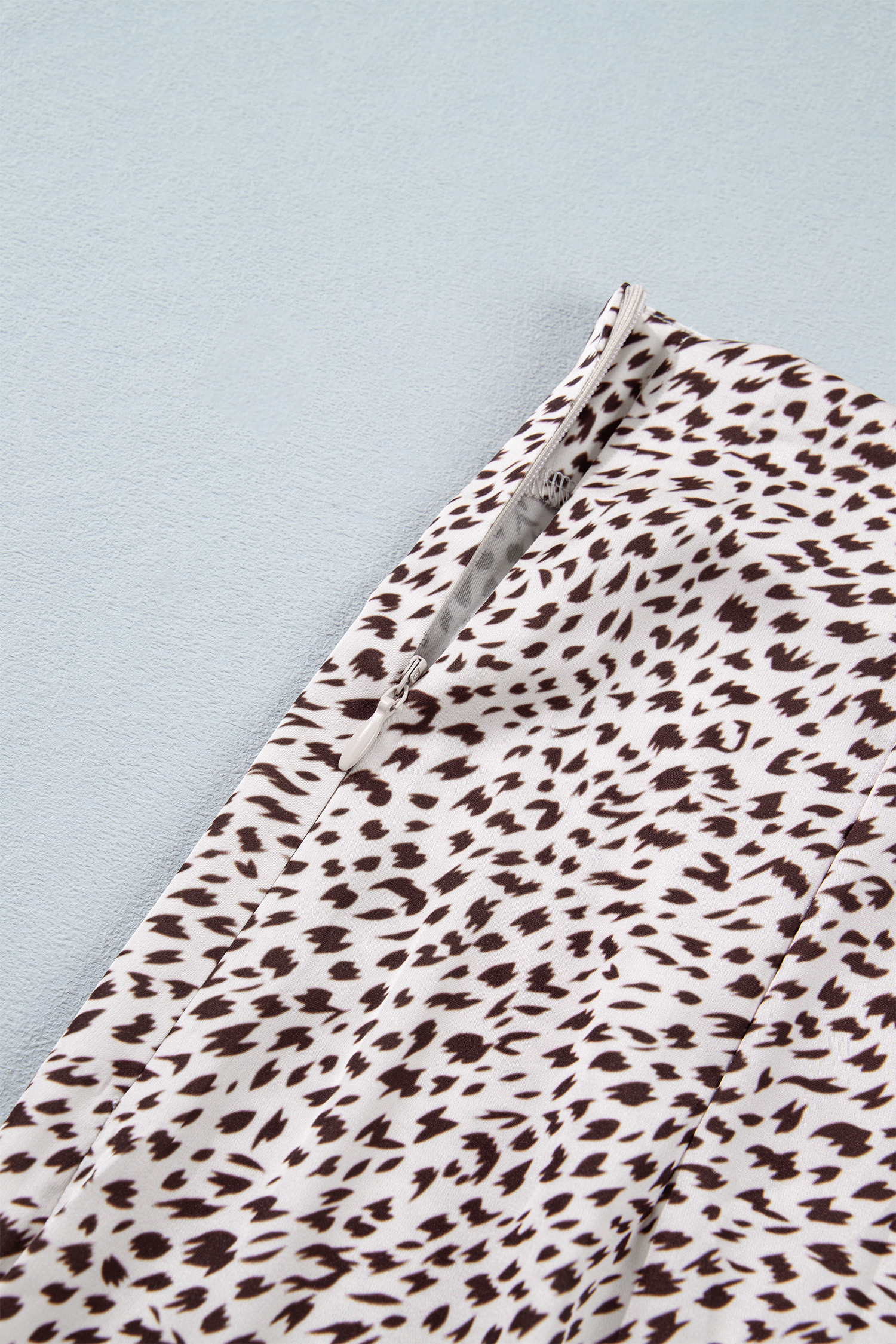 Brown Cheetah Print Trim Split Long Western Skirt - Image 7