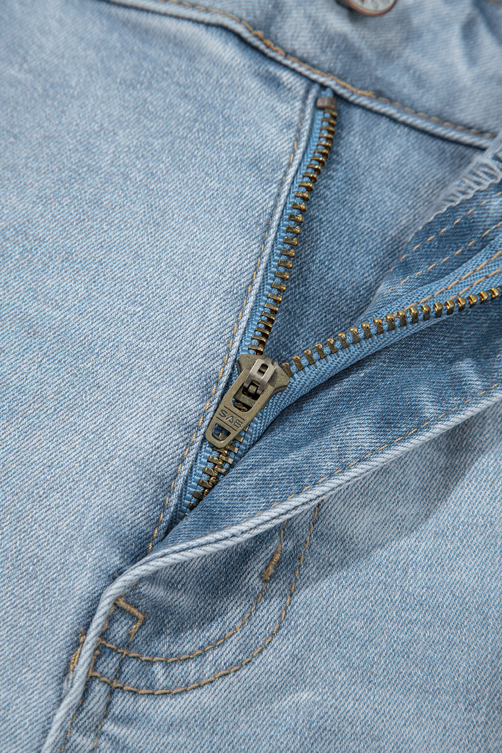 Beau Blue Mid Rise Ankle-Length Distressed Skinny Jeans - Imagen 6