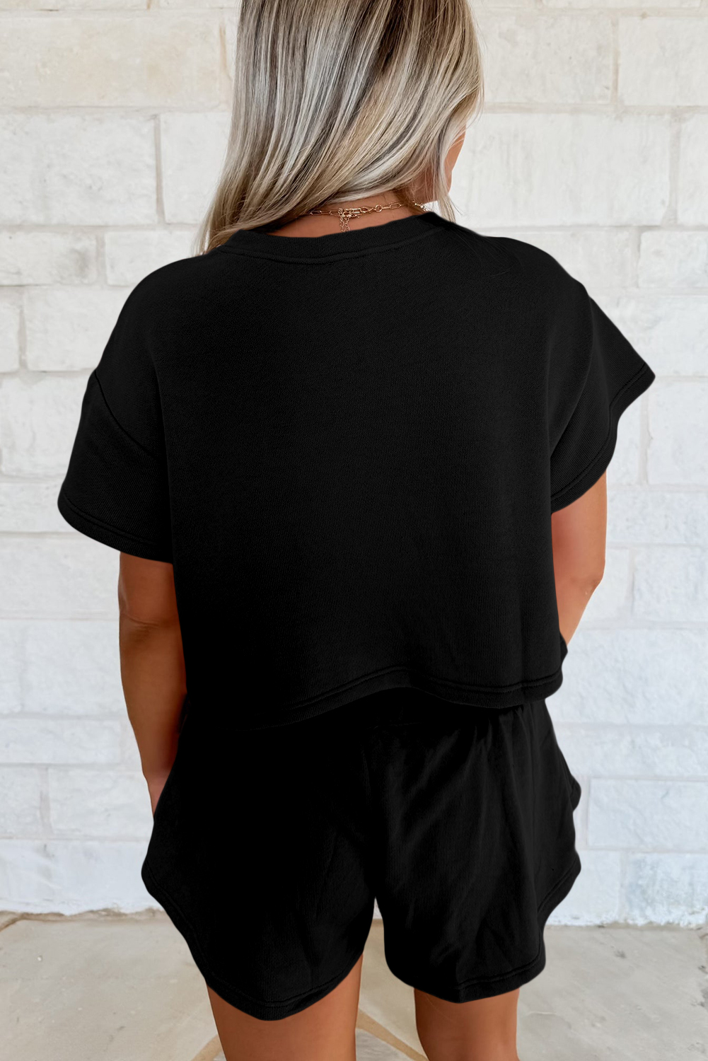 Blossom 2pcs Cropped Tee and Ruffle High Waist Skort Set - Image 8