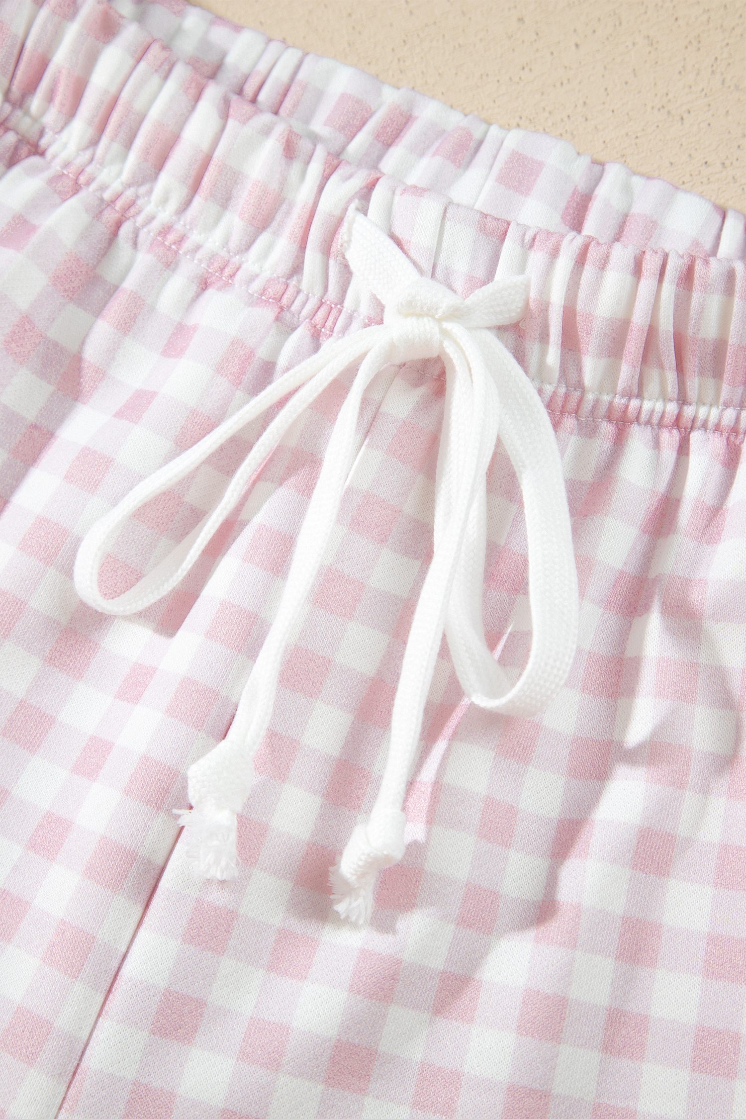Yellow Plaid Baggy Pullover Drawstring Casual Shorts 2pcs Outfit - Imagen 10
