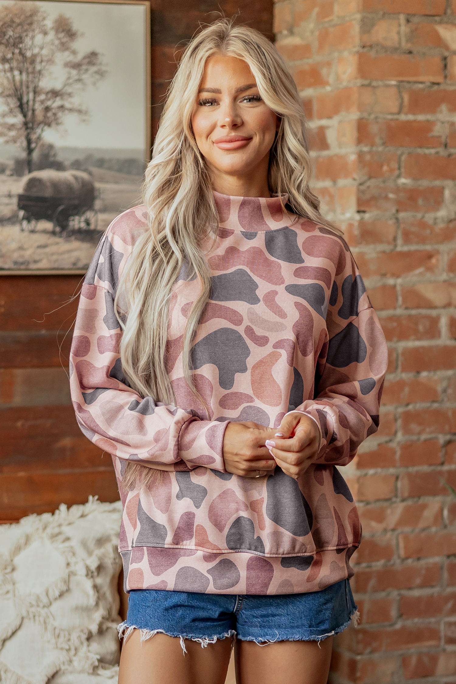 Multicolour Camouflage Western Style Pullover Sweatshirt - Image 7