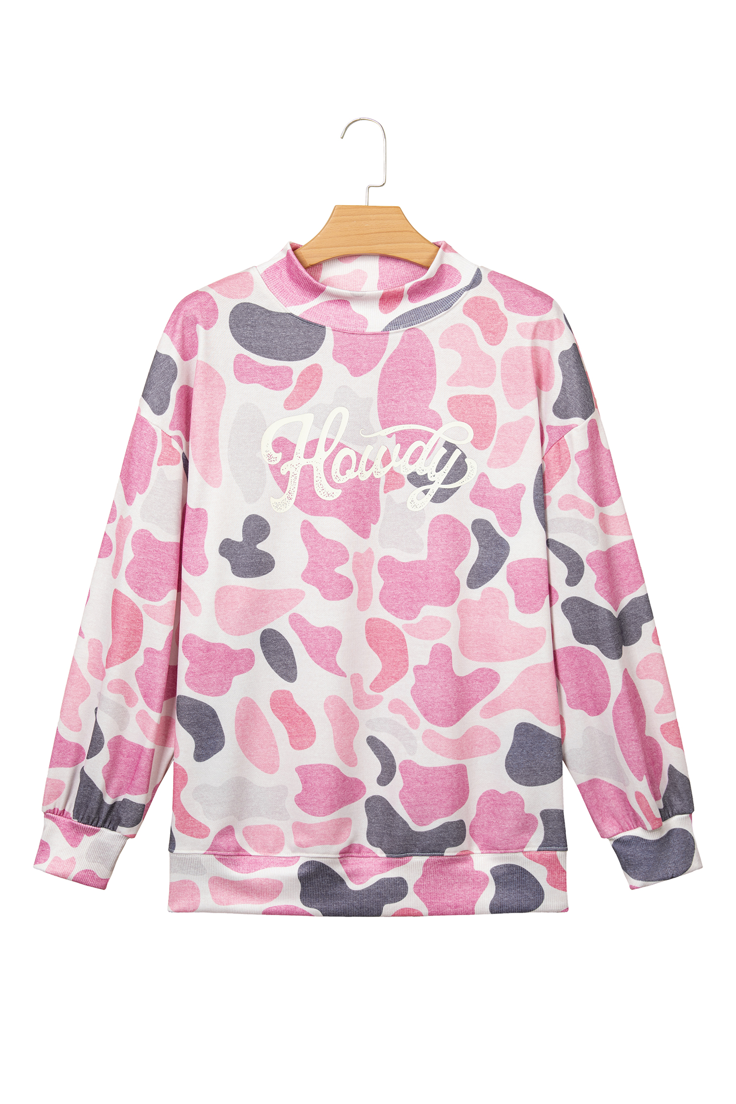 Multicolour Camo Print Howdy Western Style Baggy Pullover Sweatshirt - Image 22