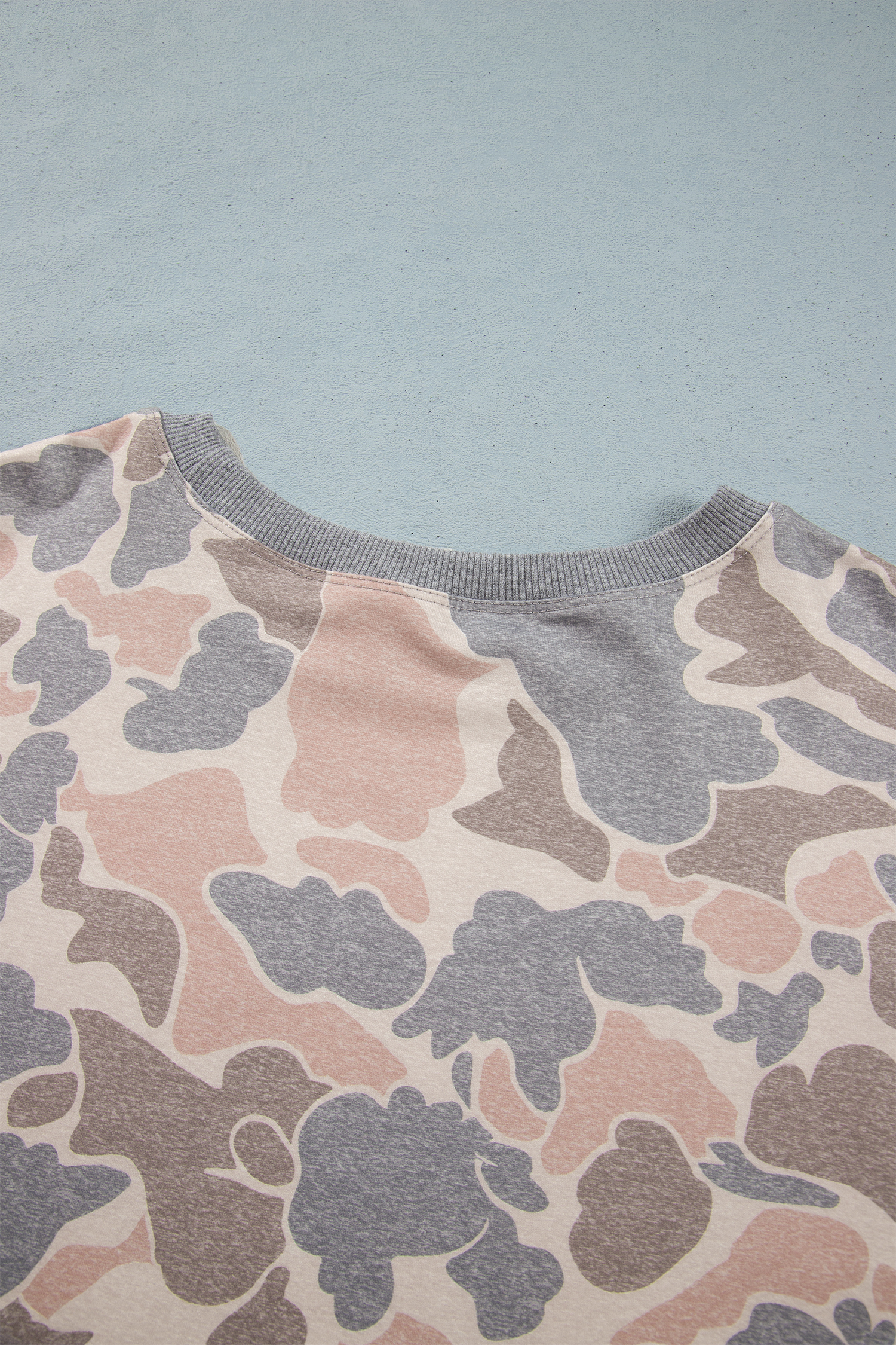 Multicolour Camouflage Long Sleeve Round Neck Two-Piece Plus Size Set - Image 8