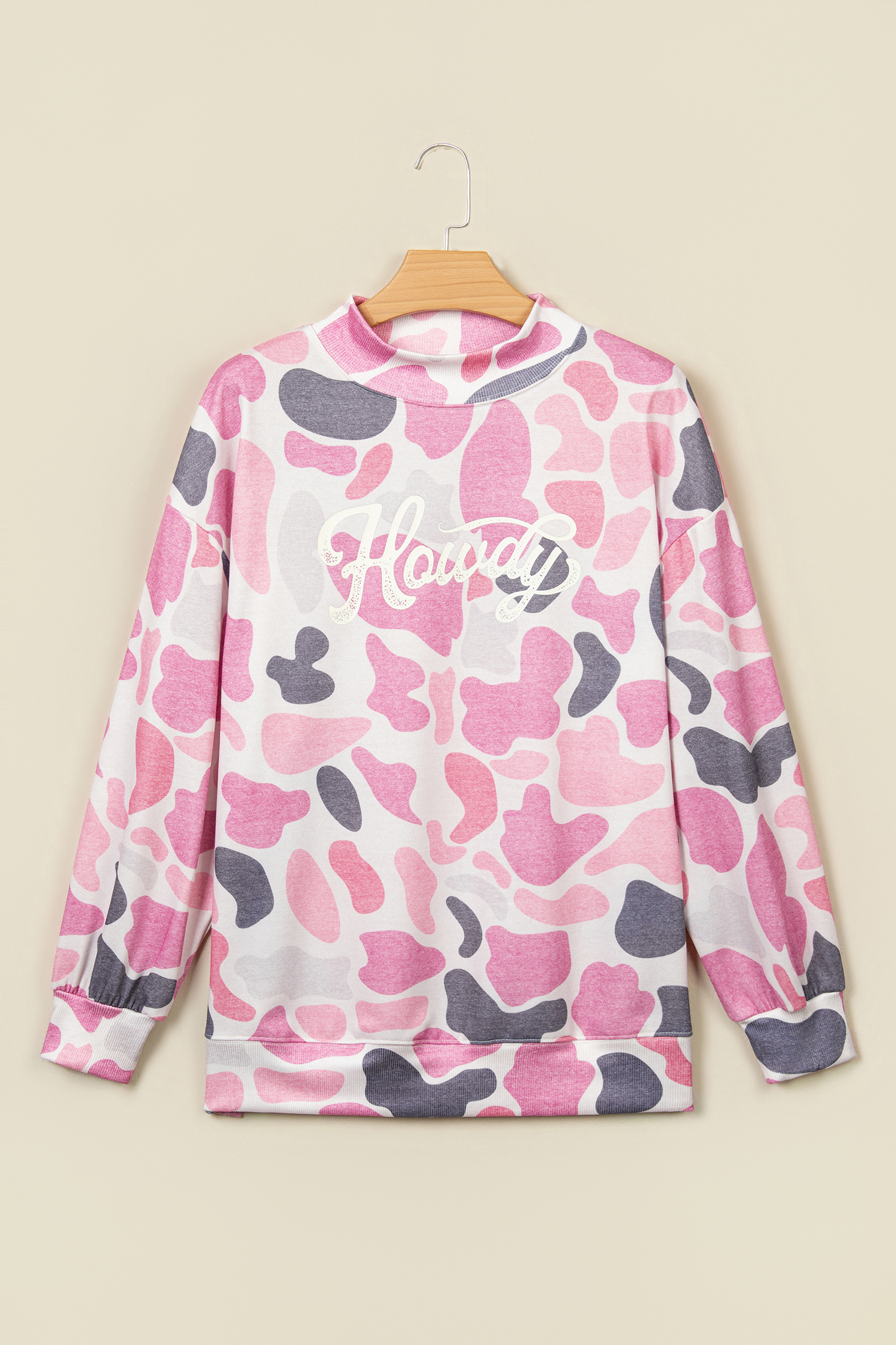 Multicolour Camo Print Howdy Western Style Baggy Pullover Sweatshirt - Image 15